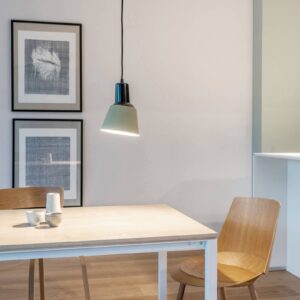 Svítidlo midgard bledě zelená smaltovaná/bílá/černá kov/bakelit/textil