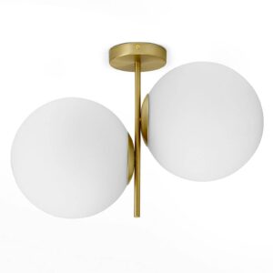 Svítidlo miloox by Sforzin mosaz/bílá kov/sklo