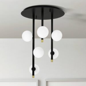 Svítidlo miloox by Sforzin bílá satinovaná/černá kov/sklo