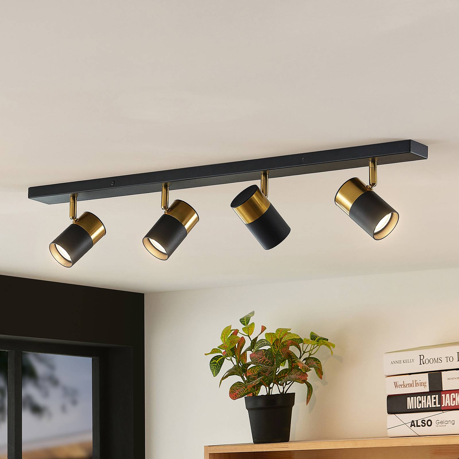 Svítidlo Arcchio černá/zlatá železo/hliník