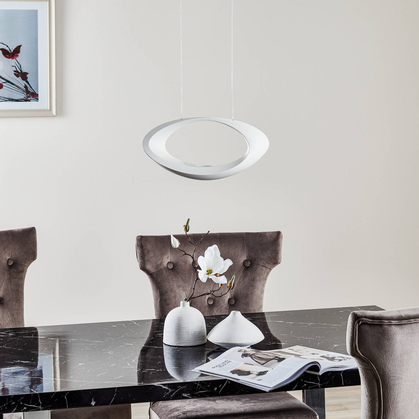 Artemide Cabildo - LED závěsné světlo, 2.700 K, Obývací pokoj / jídelna, hliníkový odlitek, 44W, P: 41 cm, L: 9.5 cm, K: 19cm - Image 3