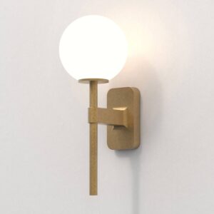 Svítidlo Astro antická mosaz/bílá zinek/sklo