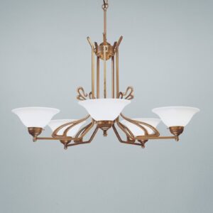 Svítidlo Berliner Messinglampen mosaz/bílá mosaz/ručně foukané sklo