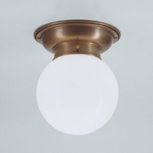 Svítidlo Berliner Messinglampen mosaz/bílá mosaz/ručně foukané sklo