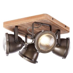 Svítidlo Brilliant hnědá/kartáčovaná nerezová ocel kov/dřevo