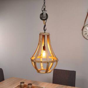 Svítidlo Brilliant hnědá/černá kov/dřevo