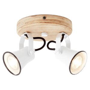 Svítidlo Brilliant bílá/světlé dřevo kov/dřevo