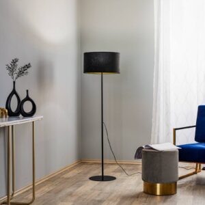 Svítidlo Duolla černá/zlatá samet/kov