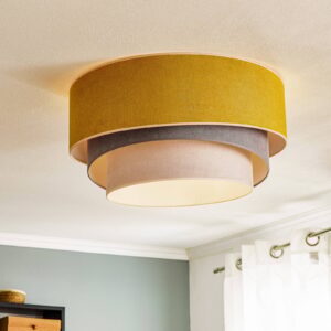 Svítidlo Duolla žlutá/šedá/světle šedá/bílá samet