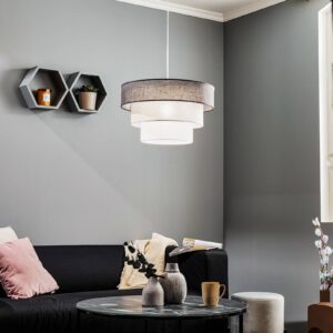 Svítidlo Duolla grafit/šedá/bílá syntetická textilie