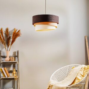 Svítidlo Duolla hnědá/béžová/ecru/zlatá textilie/PVC