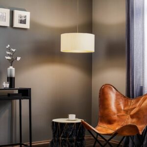 Svítidlo Duolla zlatá strukturovaná/zlatá matná textilie/PVC