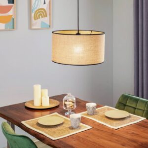 Svítidlo Duolla přírodní hnědá/černá juta/kov