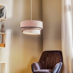 Svítidlo Duolla růžová/šedá/světle šedá/bílá samet