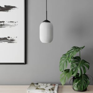 Svítidlo Dyberg Larsen opálová bílá/černá sklo