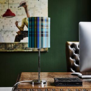 Svítidlo EBB & FLOW stříbrná/azurová kov/hedvábí/bavlna