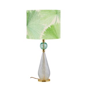 Svítidlo EBB & FLOW zlatá/čirá/zelená kov/sklo ručně foukané/křišťál/len