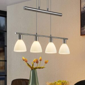 Svítidlo ELC nikl satinovaný/matná bílá železo/sklo