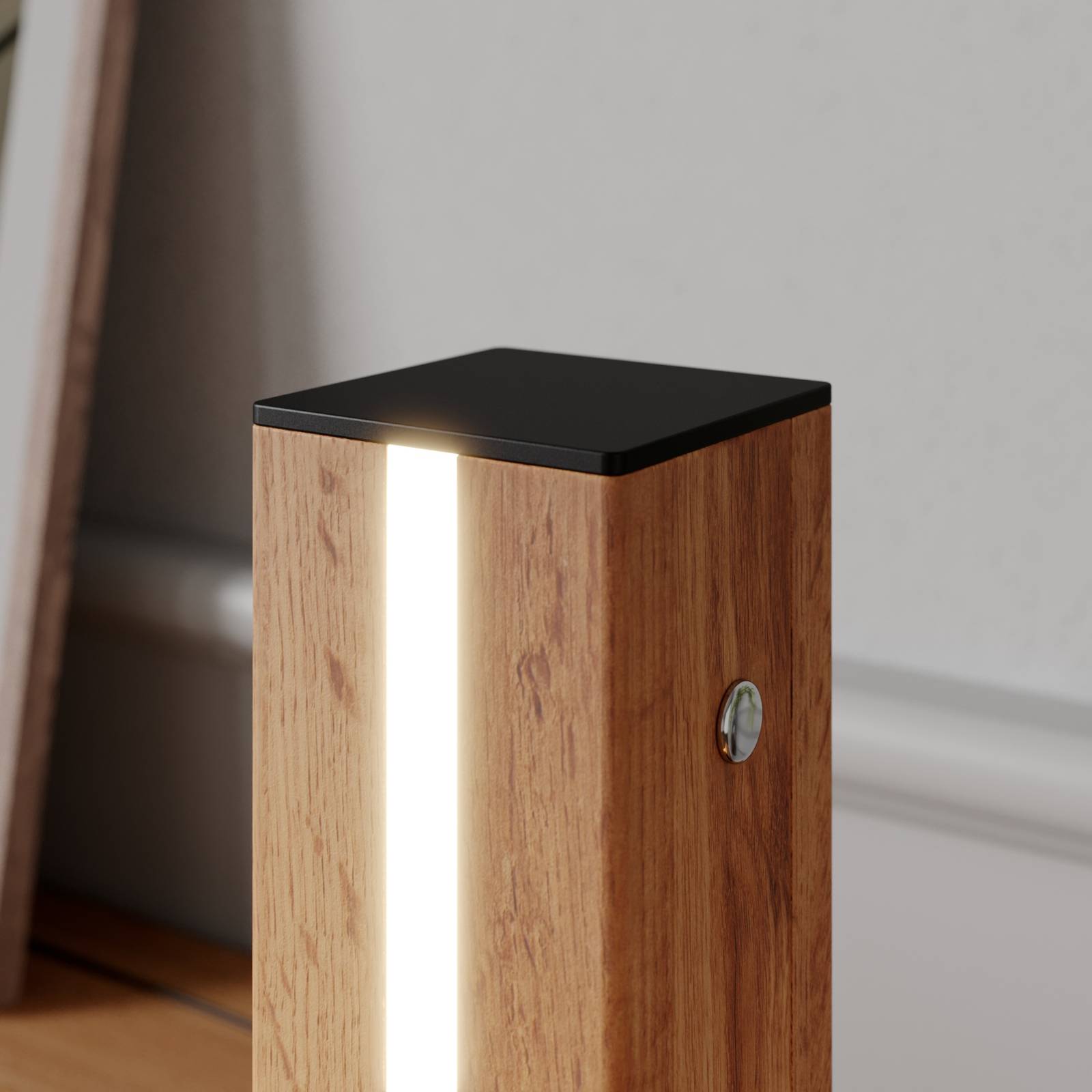 Envostar Stolní LED lampa Eldder v dubové dýze, Obývací pokoj / jídelna, Kov, Mdf, PVC, 4.6W, P: 20 cm, L: 20 cm, K: 31cm - Image 4