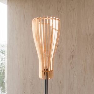 Svítidlo Envostar černá/světlé dřevo kov/březová překližka/PVC