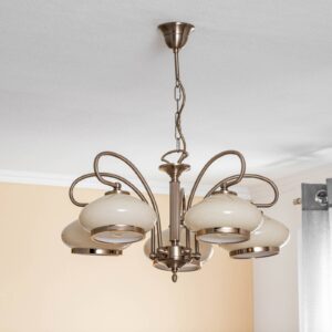 Svítidlo Euluna zlatý/bílý ocel/sklo