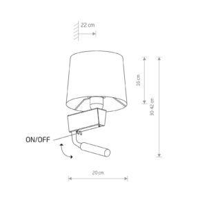 Svítidlo Euluna černá/zlatá látka/ocel