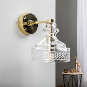 Svítidlo Euluna mosaz/průhledná ocel/sklo