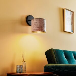 Svítidlo Euluna růžová/zlatá/černá látka/ocel