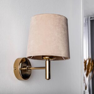 Svítidlo Euluna béžová/mosaz tmavá velur/ocel