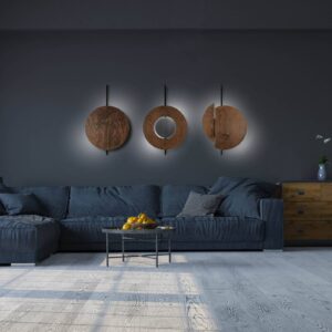 Svítidlo Euluna dřevo tmavé/černá dřevo/ocel