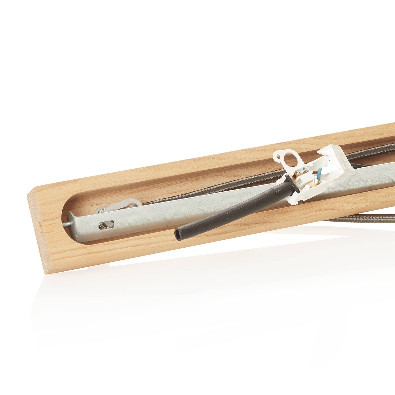 Spot-Light Podélné závěsné světlo Bosco dub 4 žárovky, Obývací pokoj / jídelna, sklo, dřevo, kov, E27, 60W, P: 74 cm, L: 9.5 cm - Image 5