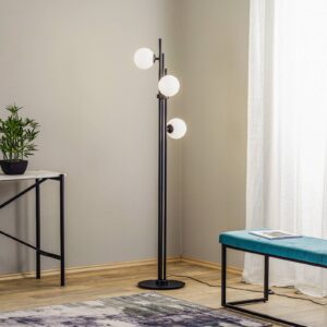 Svítidlo Euluna černá/mražená bílá kov/sklo