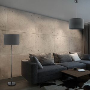 Svítidlo Euluna šedý/chrom látka/ocel pochromovaná