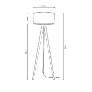 Svítidlo Euluna naolejovaný dub/šedá dřevo/kov/textil