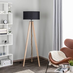 Svítidlo Euluna naolejovaný dub/černá dřevo/kov/textil