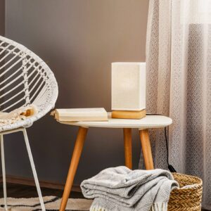 Svítidlo Euluna olejovaný dub/krémová dubové dřevo/látka