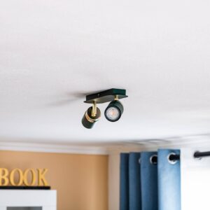 Svítidlo Euluna zelená/zlatá kov