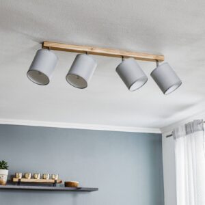 Svítidlo Euluna šedá/naolejovaný dub textil/dub