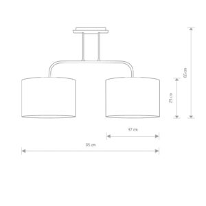 Svítidlo Euluna šedá/černá textil/ocel