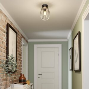 Svítidlo Euluna černá/naolejovaný dub kov/dubové dřevo