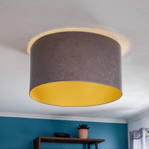 Svítidlo Euluna šedá/zlatá samet