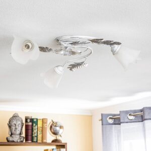 Svítidlo Euluna bílá/stříbrná železo/sklo