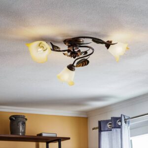 Svítidlo Euluna bronz/zlatá/zelená/opálová železo/sklo