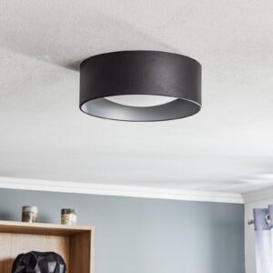 Svítidlo Euluna černá/stříbrná/opálová ocel/sklo