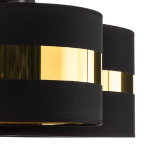 Svítidlo Euluna černý/zlatý plast-textil/ocel