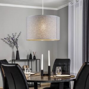 Svítidlo Euluna šedý/chrom látka/ocel pochromovaná