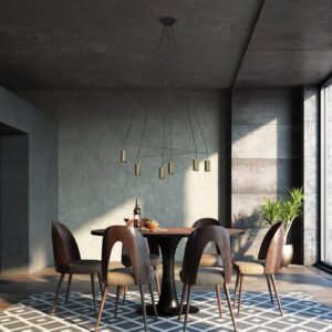 Svítidlo Euluna mosaz/černý mosaz/pletená šňůra