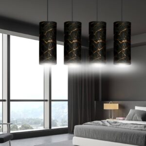 Svítidlo Euluna černá/zlatá látka/ocel