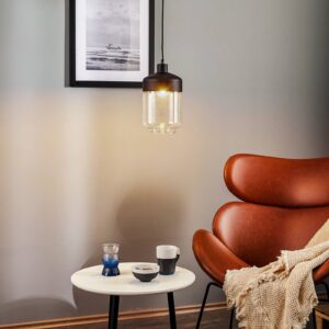 Svítidlo Euluna transparentní/černý sklo/kov