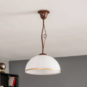 Svítidlo Euluna bílá/hnědá ocel/sklo